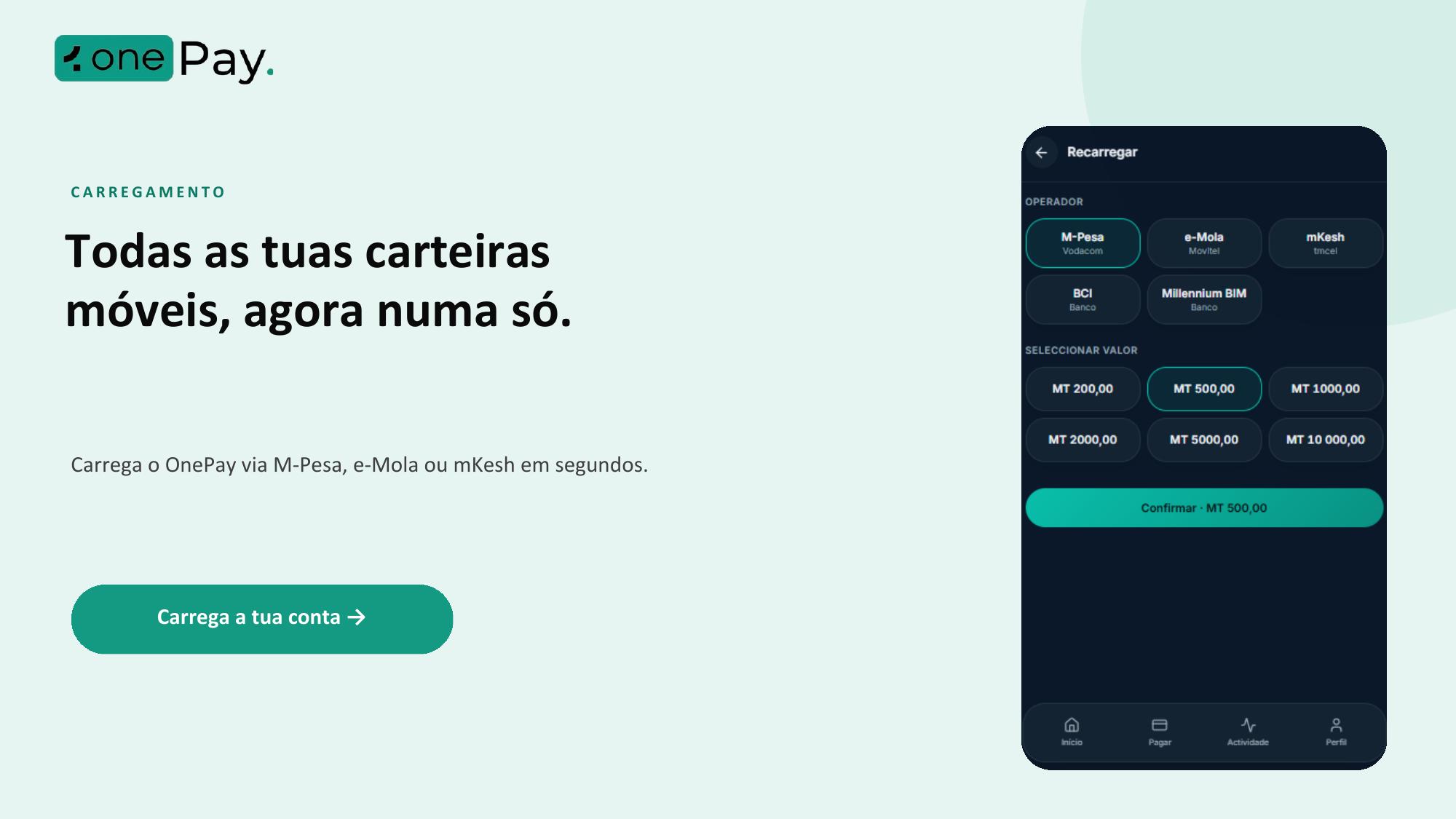 Carregamento: Todas as tuas carteiras móveis, agora numa só.